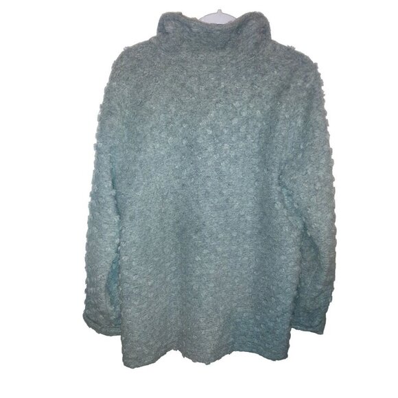 MARALYCE FERREE Vintage Button Up Coat Gray Swiss Dot Size Large Made in USA - Picture 3 of 8